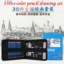 Ensemble de crayons de couleur, 35 pièces, crayon de dessin professionnel pour planificateur, croquis, crayon de coloriage pour école de peinture, fournitures d'art