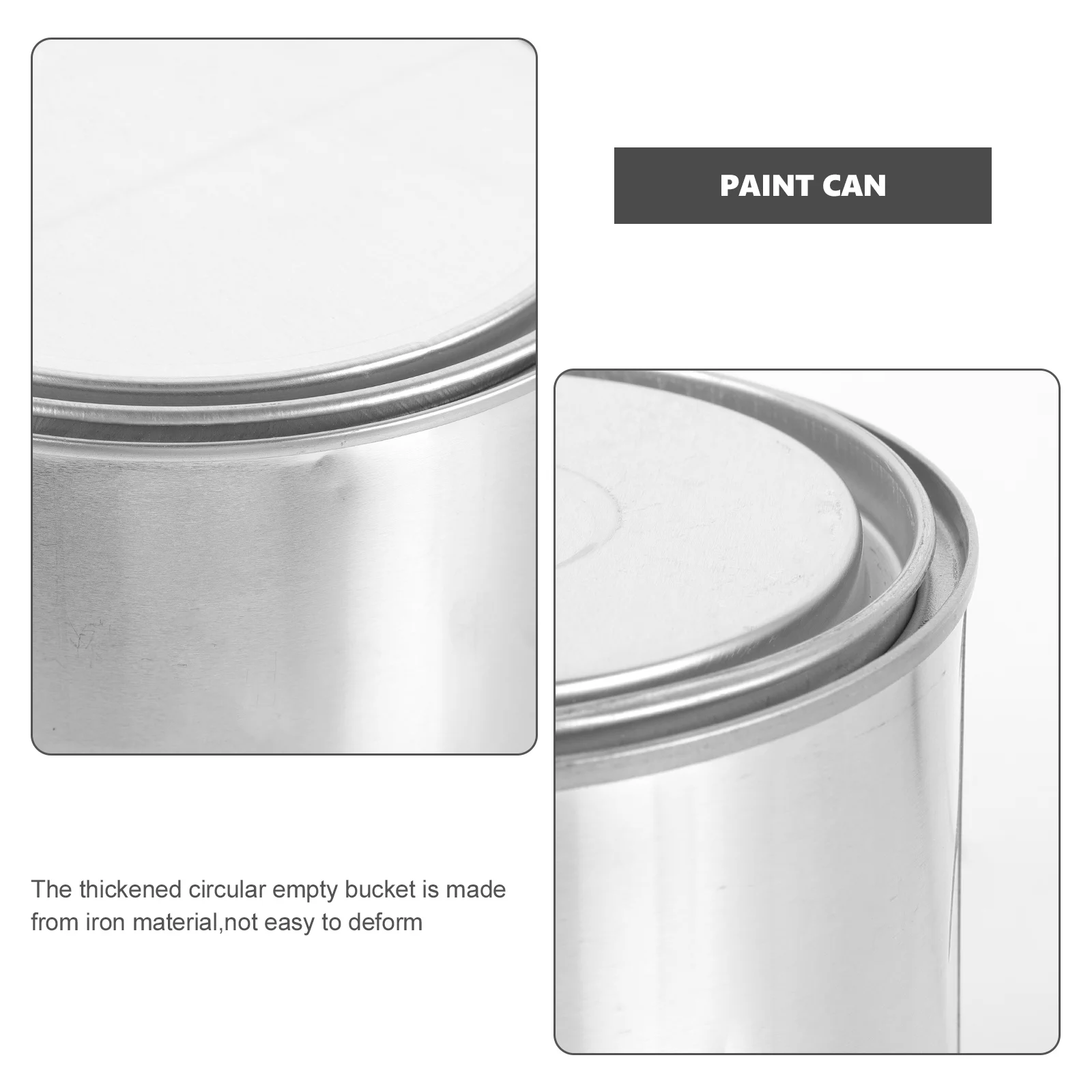 3L Heavy Duty Empty Paint Bucket With Lid Handle Portable Storage Can Tin Container For Projects Round Iron Drum Painting