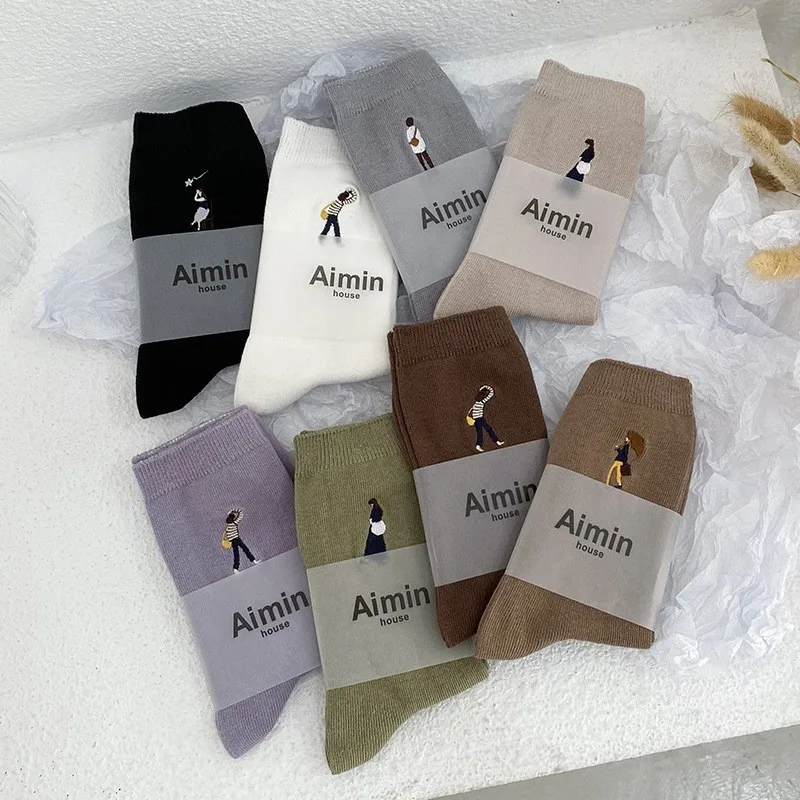 

JT Men's and women's socks Embroidery Double needle pile socks Solid color socks Men's socks women's socks character socks