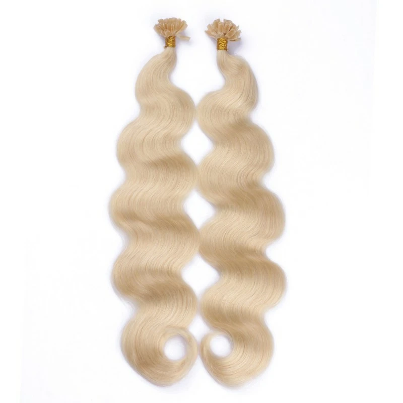 Indian Body Wave U Tip Human Hair Extension #613 Blonde Pre Bonded Nail Fusion Hair Extensions 12-30inch Remy Keratin 1g/1s