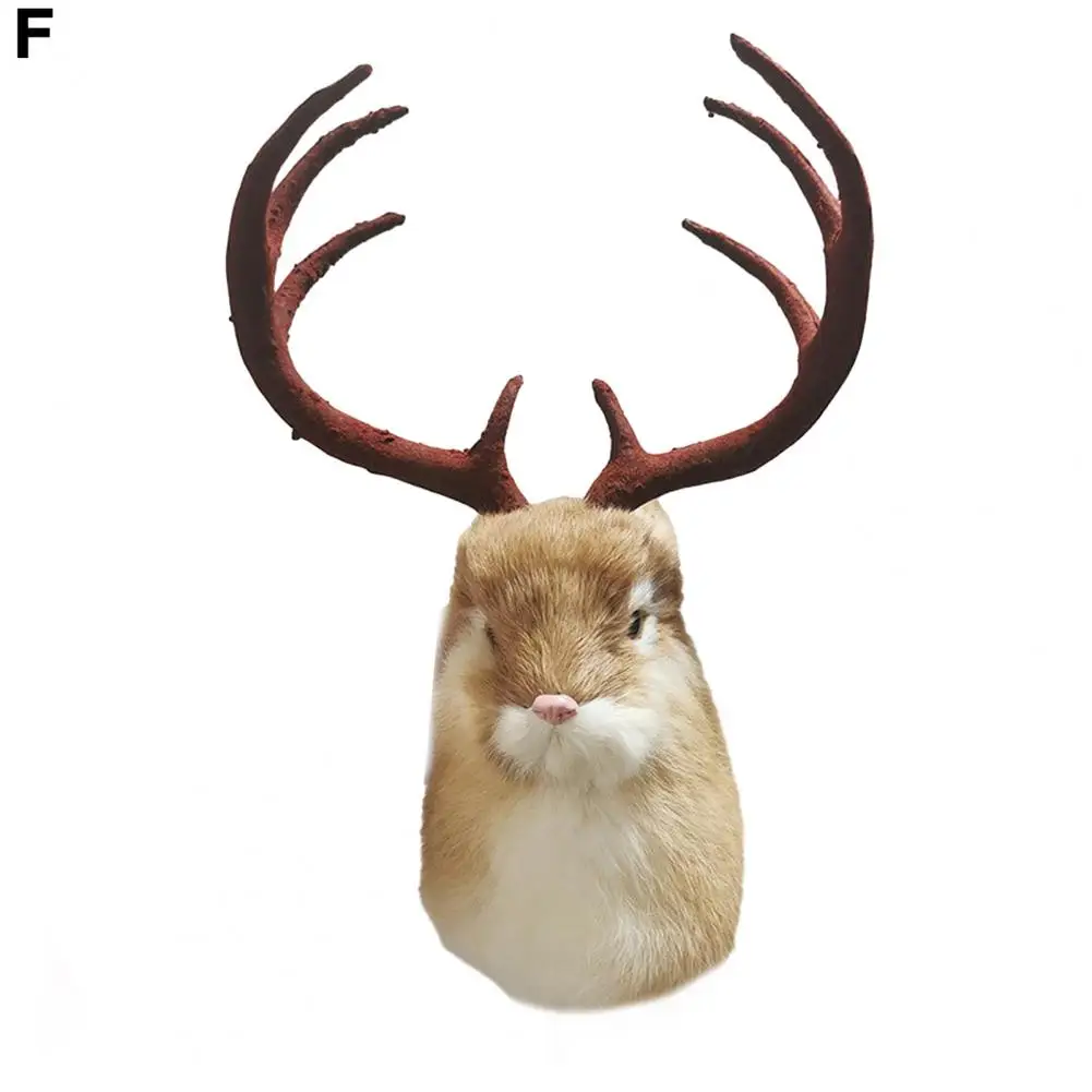 

Simulation Rabbit Model Faux Fur Rabbit Head with Antlers Ultimate Wall Mount Model for Stunning Home Decor Room or Bedroom