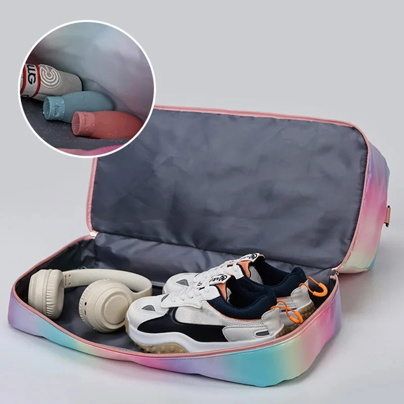 Rainbow Gym Bag Women's Travel Handbag Fitness Yoga Bags Shoes Storage Pack Sports Daily Duffel Shoulder Bag Dry Wet Handbags 5