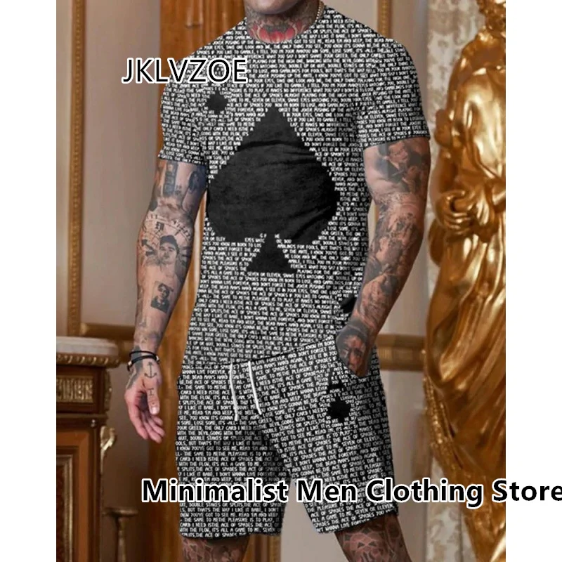 New Men’s Sets 3D Tracksuit Summer Fashion Clothes For Man TShirt Shorts Suit Casual Streetwear Men Oversized 2 Piece Outfit