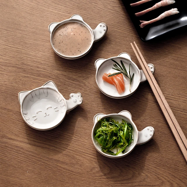 Soy Sauce Dish Chopstick Holder Creative Cute Side Dish Seasoning Dipping Sauce Dish Home Kitchen Ceramic Supplies 6