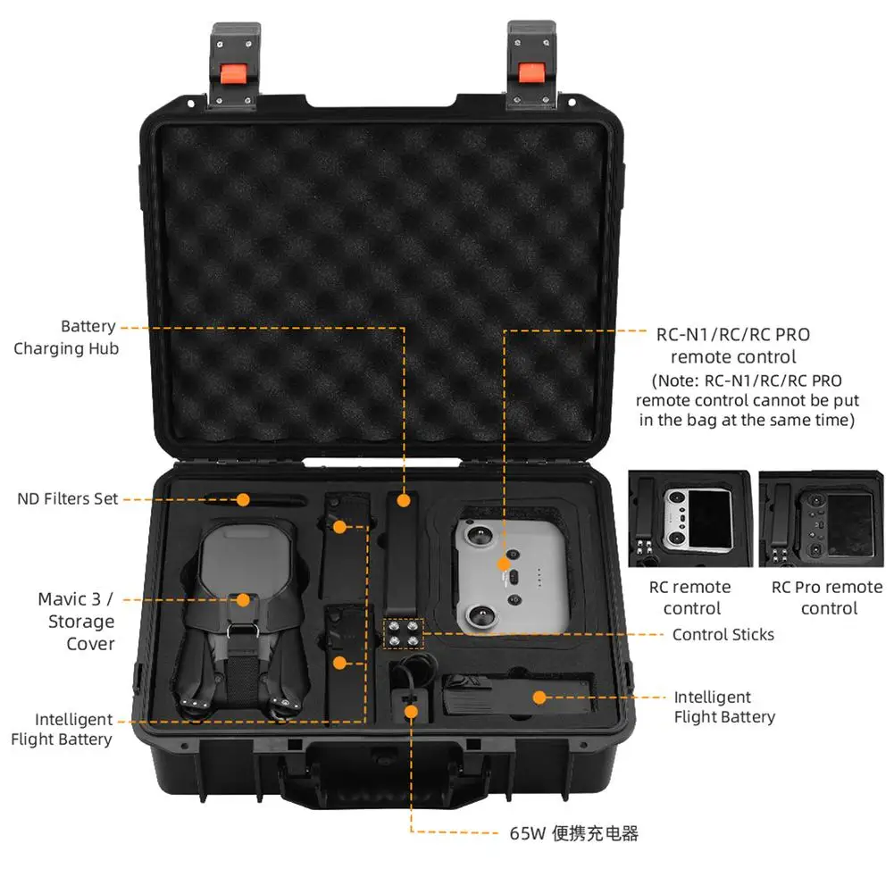 Portable Storage Box Suitcase Explosion-proof Waterproof Carrying Case For Mavic 3 Classic Drone Parts