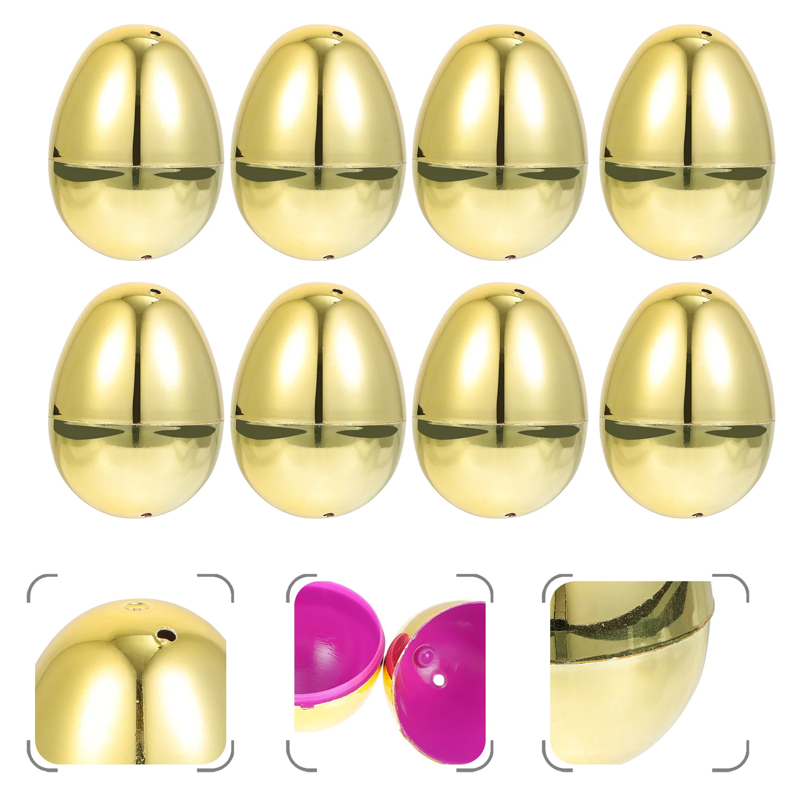 

Easter Metallic Eggs Plastic Fillable Suprise Basket Stuffers for Kids Party Favors