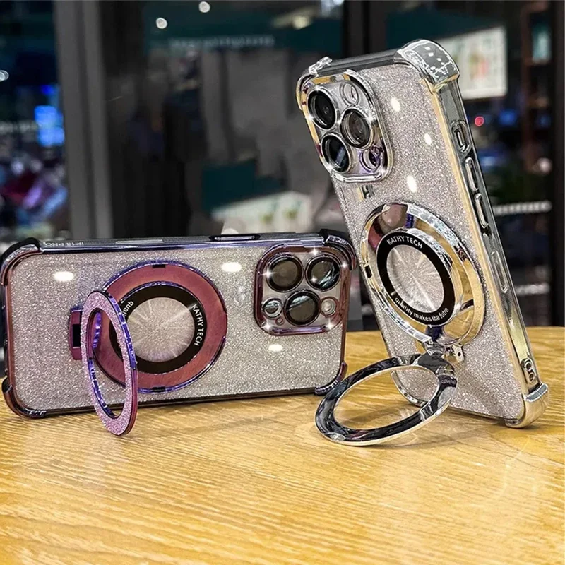 Glitter Crystal Bracelet Phone Holder Case - Stylish Bracket Cover