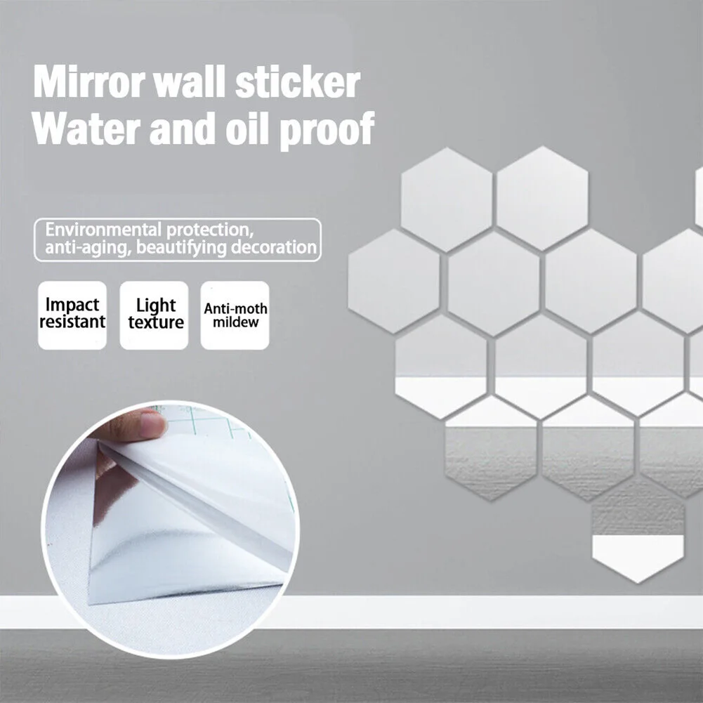 Description Picture 3 of itemWall Mirror Sticker Mirror Film Adhesives Film Bathroom Decoration 50×50cm/50×100cm/50×150cm Mirror Wall Sticker