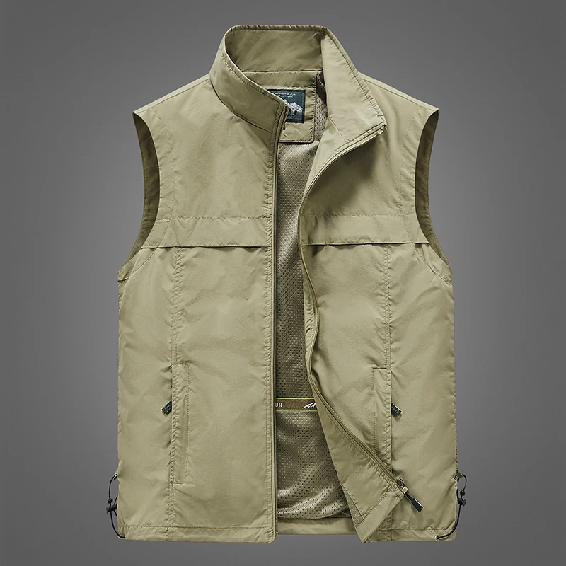 2024 Spring New Men Waistcoat Outdoor Leisure Vest Young Middle-aged Photography Fishing Casual Vest Jacket Fishing Wear
