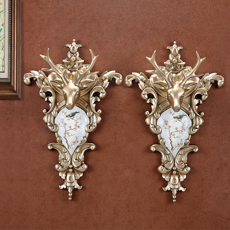 

Deer Head Wall Hanging Restaurant Light Luxury TV Background Wall Decoration American style Gateway Creative Hanging Accessories