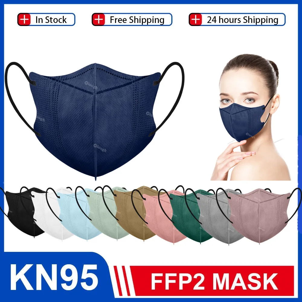 Black KN95 Face Mask 3D FFP2 Mascarillas FPP2 Homologada Approved FFP2Mask Adult 4 Layers Protective KN 95 Morandi FFP 2 Masque |