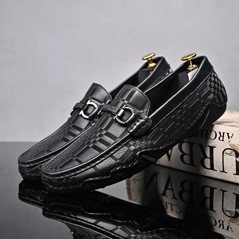 

Men's shoes spring and summer new fashion British style casual peas striped shoes men's soft-soled casual leather shoe