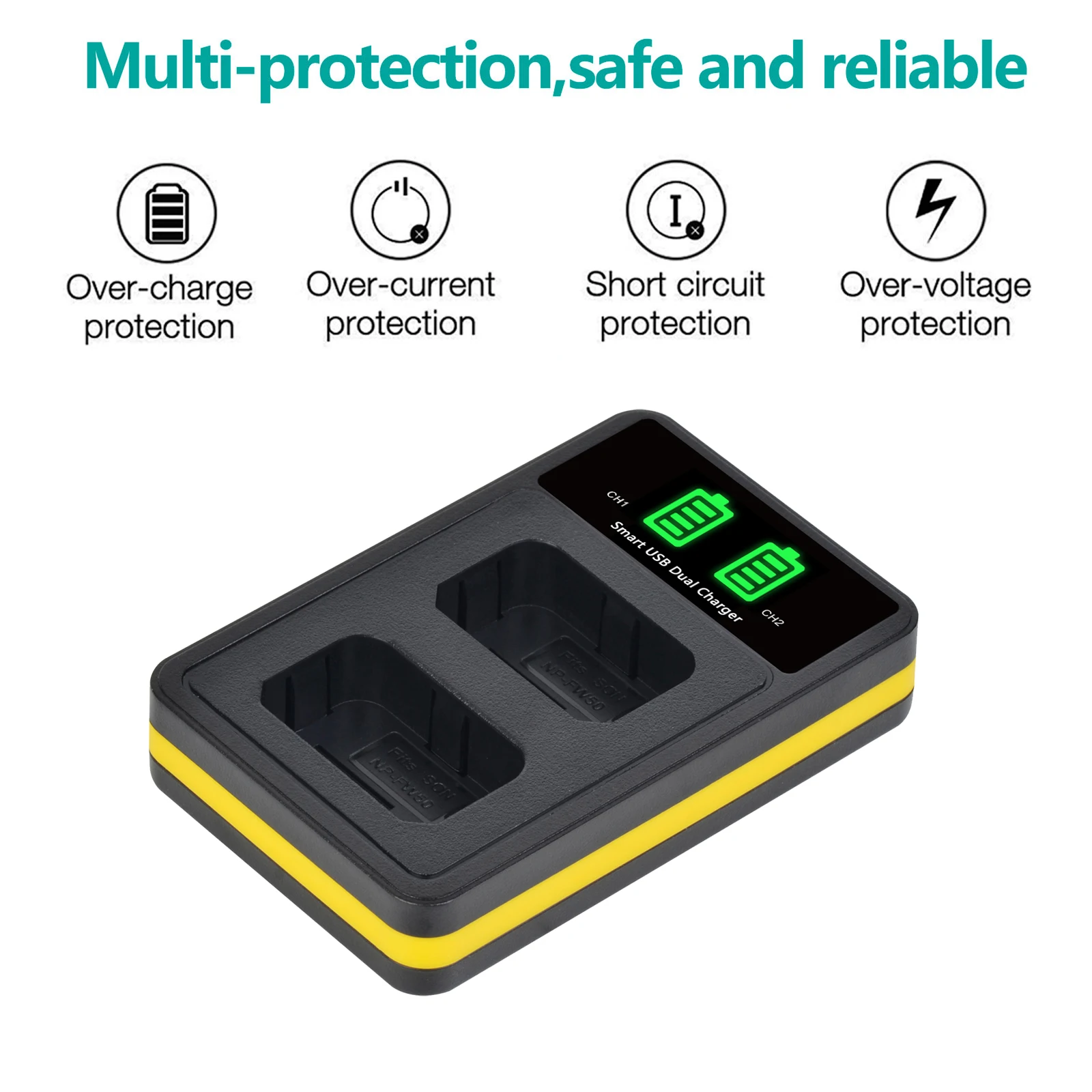 Pickle Power DMW-BLC12 バッテリー充電器、デュアル USB 充電器