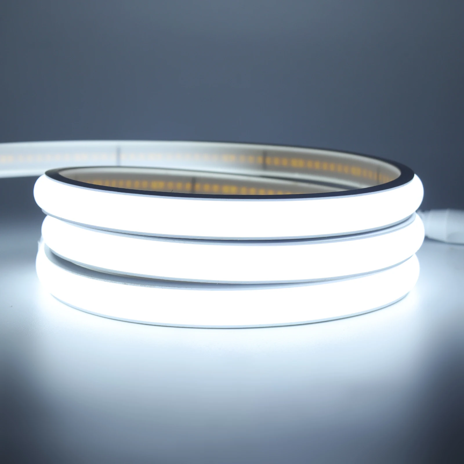 thumbnail image 1 of Tira de luces LED COB a prueba de agua, 12 V, 24 V, luz de neón LED flexible, 0,5-20 m, 320 LED, iluminación lineal de alta densidad, luces LED COB, 1 of 5