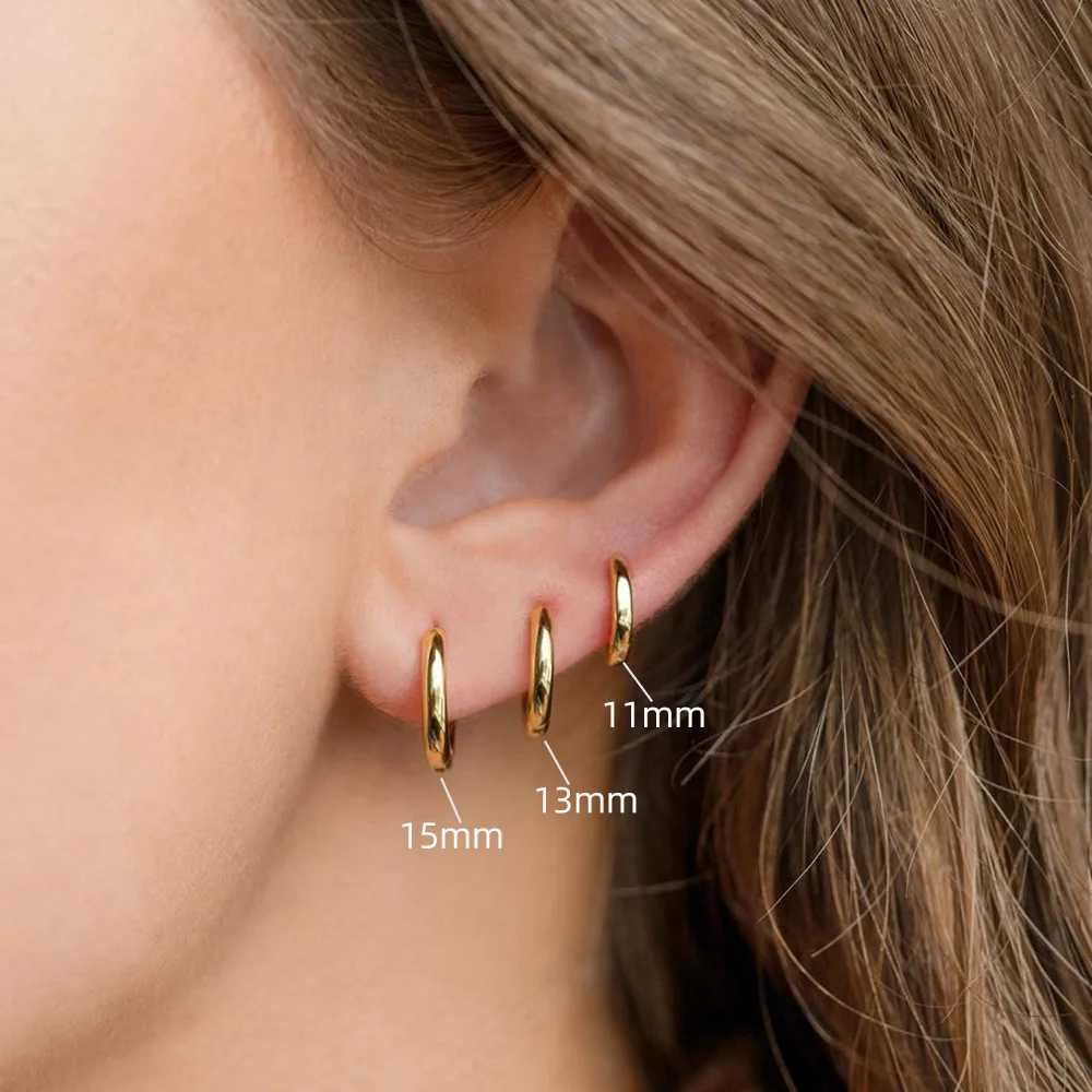 Petite Boucle D'oreille Créole Boucles D'oreilles Cartilage Or 14K