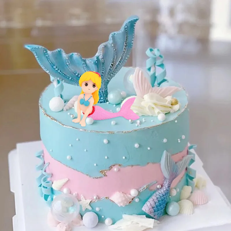 Decorazioni Torta Sirena - Set 5 Pezzi Con Cake Topper - Per Feste Compleanno Bambina - Foto 8