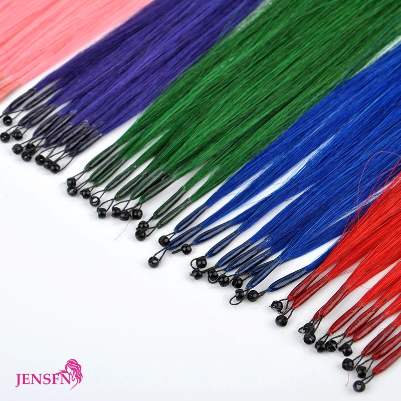 Human Hair Extensions 8D Natural Hair Extensions Human Hair 10pcs 0.5g/s Micro Ring 18Inch Micro Link Loop Extension For Women variety of color