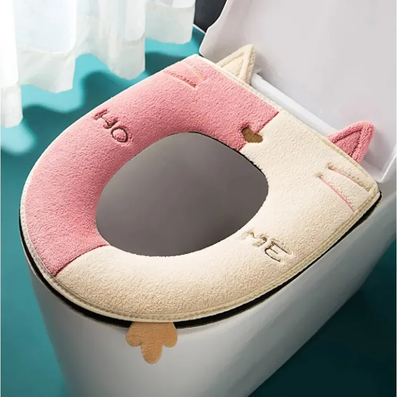 Toilet Seat Cover Universal Cushion Suede
