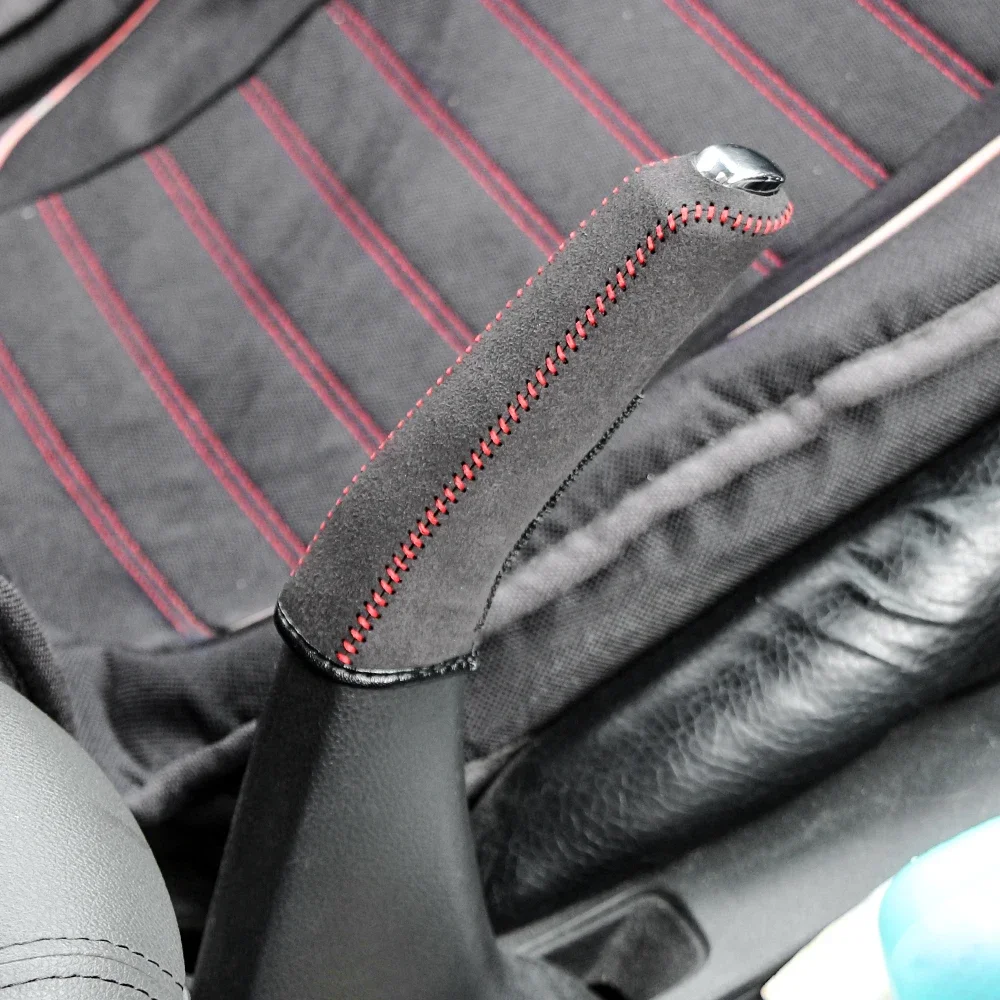 Suede Style Handbrake Sleeve Leather Handbrake Grips Cover Car Interior Accessories