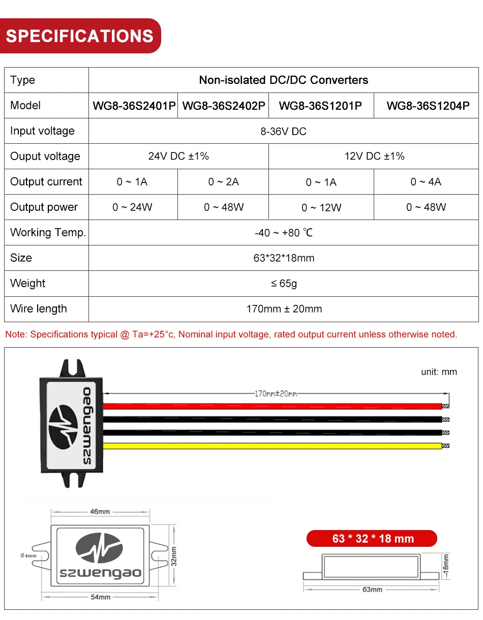 Description Picture 6 of itemNew DC 8V-36V to 12V/24V Power Converter 1A 2A 3A 4A Auto Buck Boost Regulator Step-Up/Down Voltage Stabilizer Module For Car