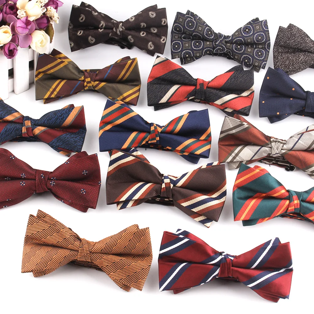 

New Pre-tied Bow tie Fashion Striped Bowties For Men Women Adult Stripe Bow Ties Cravats Groomsmen Bow tie Gifts Wedding Bowtie