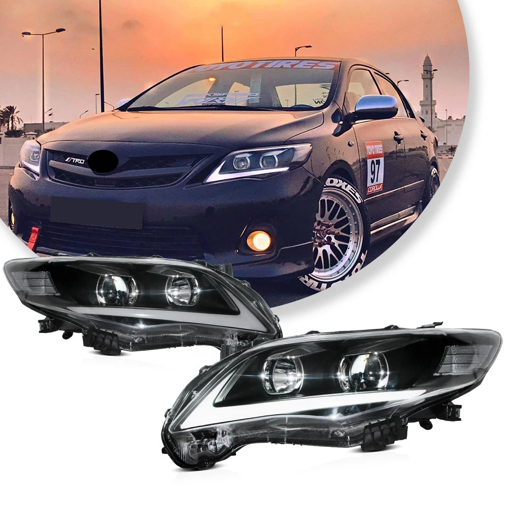 Światła do jazdy dziennej LED VLAND do Toyota Corolla, automatyczne światła DRL, przednie osłony reflektorów, lampy przeciwmgielne, akcesoria samochodowe