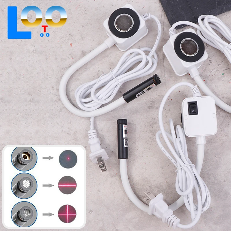 Lampe de positionnement Laser rouge USB, lampe de travail infrarouge, coupe avec Base magnétique, ligne DC5V/accessoires pour Machine à coudre croisée