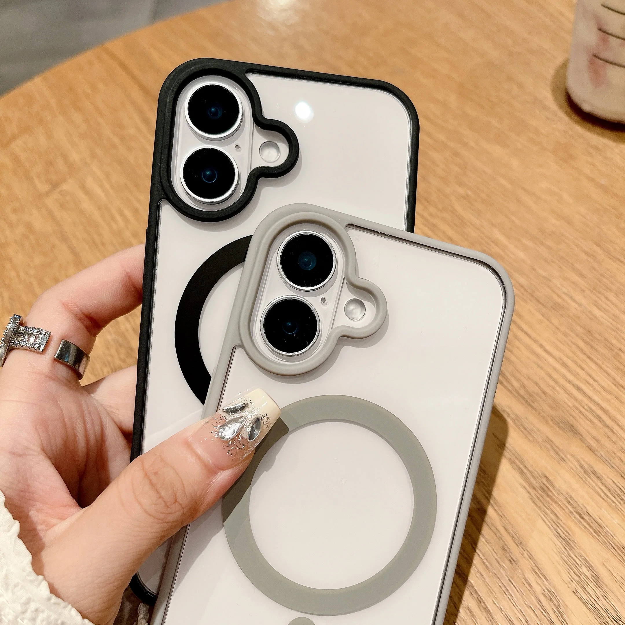 Luxury Shockproof Magsafe Wireless Charging Case with Clear Magnet Bumper Cover