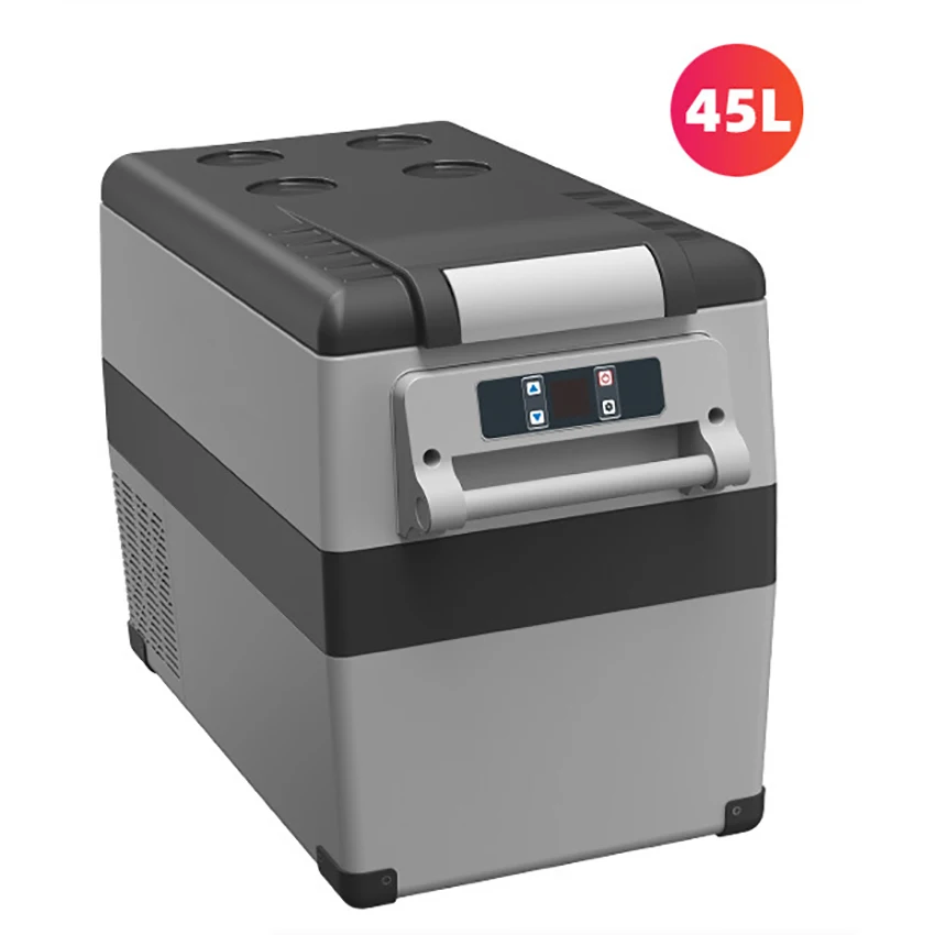 45L 60W Mini Frigo Casa Auto Doppio Uso Portatile Piccolo Compressore Refrigerazione Congelatore Portatile Divisorio Refrigerato 12/24/220V