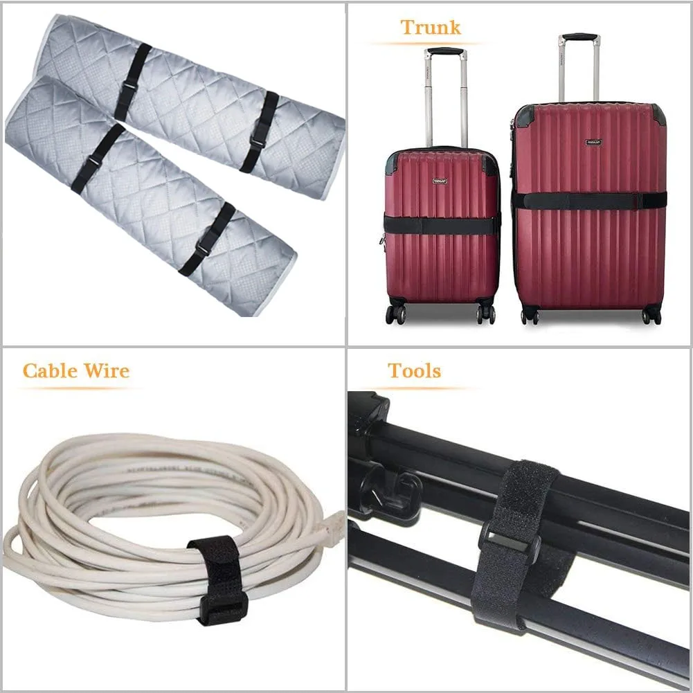 Reusable Hook and Loop Nylon Cable Straps - Durable and Functional Fastening Ties, Multiple Lengths