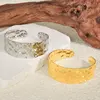 Stylish Simple Stainless Steel Open Cuff Bangles Girl Women Jewelry Gifts Non-Tarnish Steel Color Adjustable Opening Bracelets 3