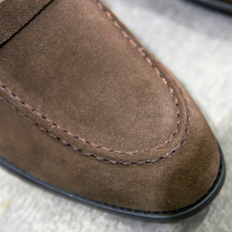 Men Large Size Solid Suede Casual Shoes Soft Fashion Loafers Slip-on Male Lightweight Driving Flat Heel Footwear