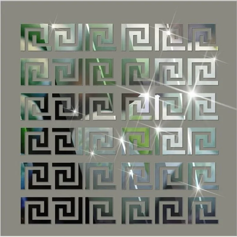 10Pc Furniture Decoration Acrylic with Adhesive Wall Decor Office Sticker Mirror for Living Room Bedroom Edge Strip Corner Line