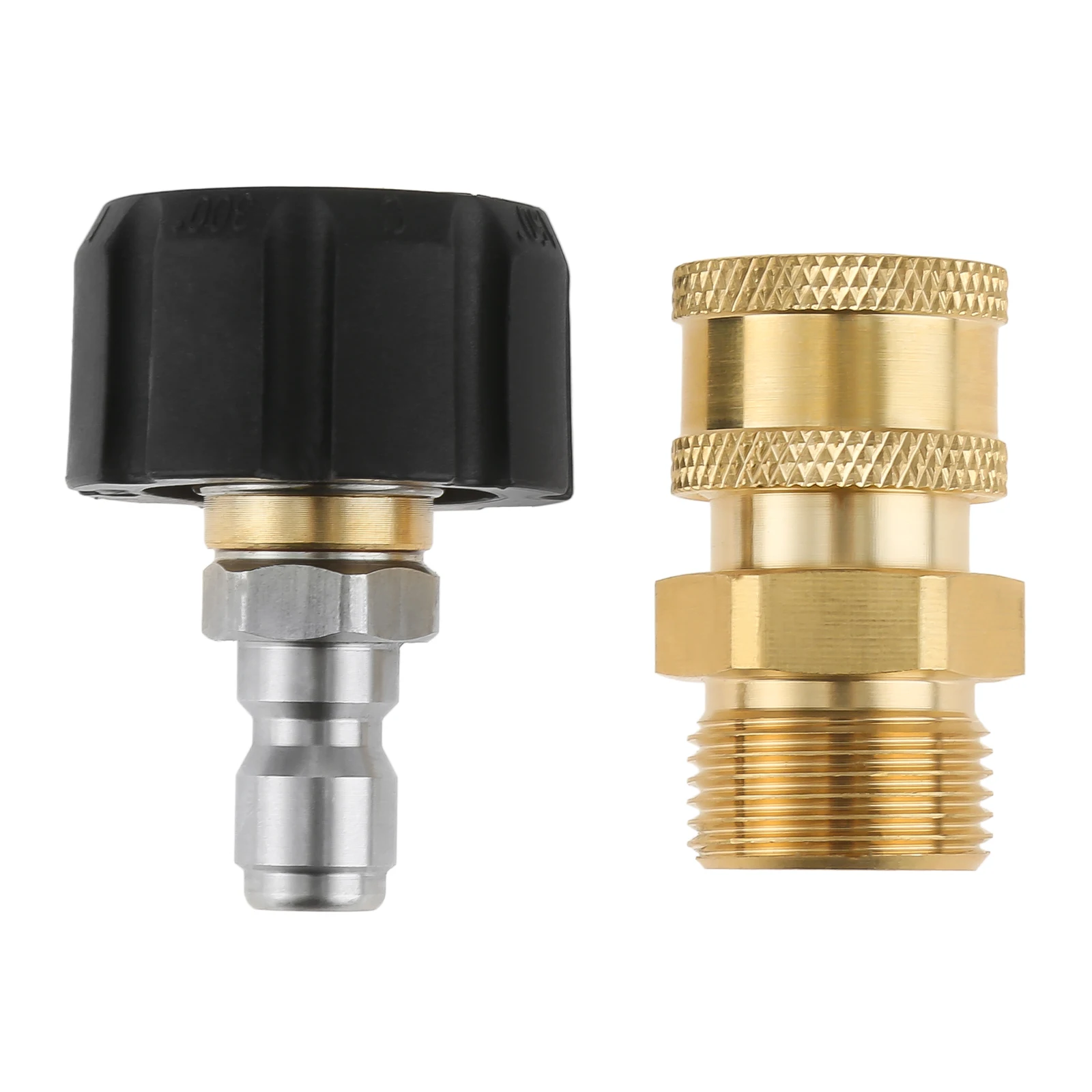 

2pcs/1set High Pressure Washer Adapter Water Car M22 inside 14mm turn to 1/4" Quick Connect/Disconnect Male Plug Female Coupler