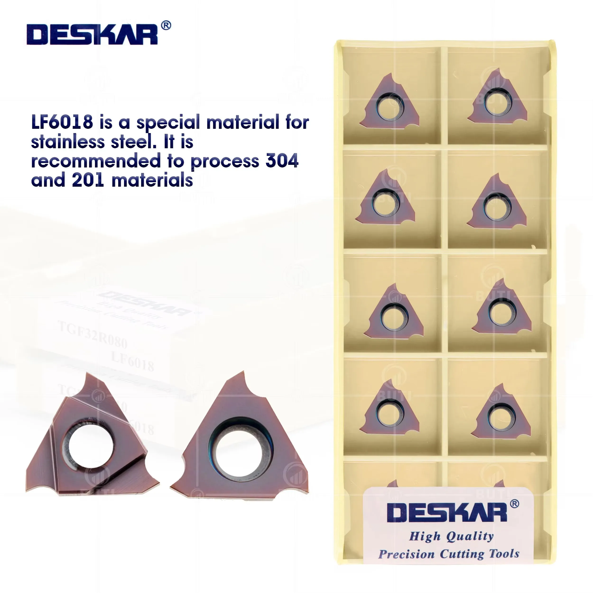 DESKAR 100% Original Drehmeißel TGF32R040 LF6018 TGF32R080 LF6018 TGF32L070 LF6018 Einstechplatten TGF-Serie Einstechwerkzeuge