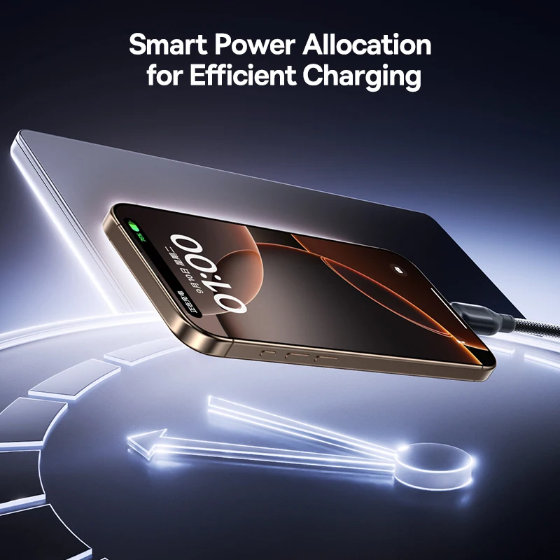 Baseus 240W Fast Cable For MacBook Pro Series iPhone 17 16 15 USB-C Type-C Charging Data Cable For Samsung Galaxy S Series