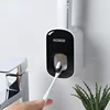 Automatic Toothpaste Dispenser Dust-proof Toothbrush Holder Wall Mount Stand Bathroom Accessories Set Toothpaste Squeezer 2