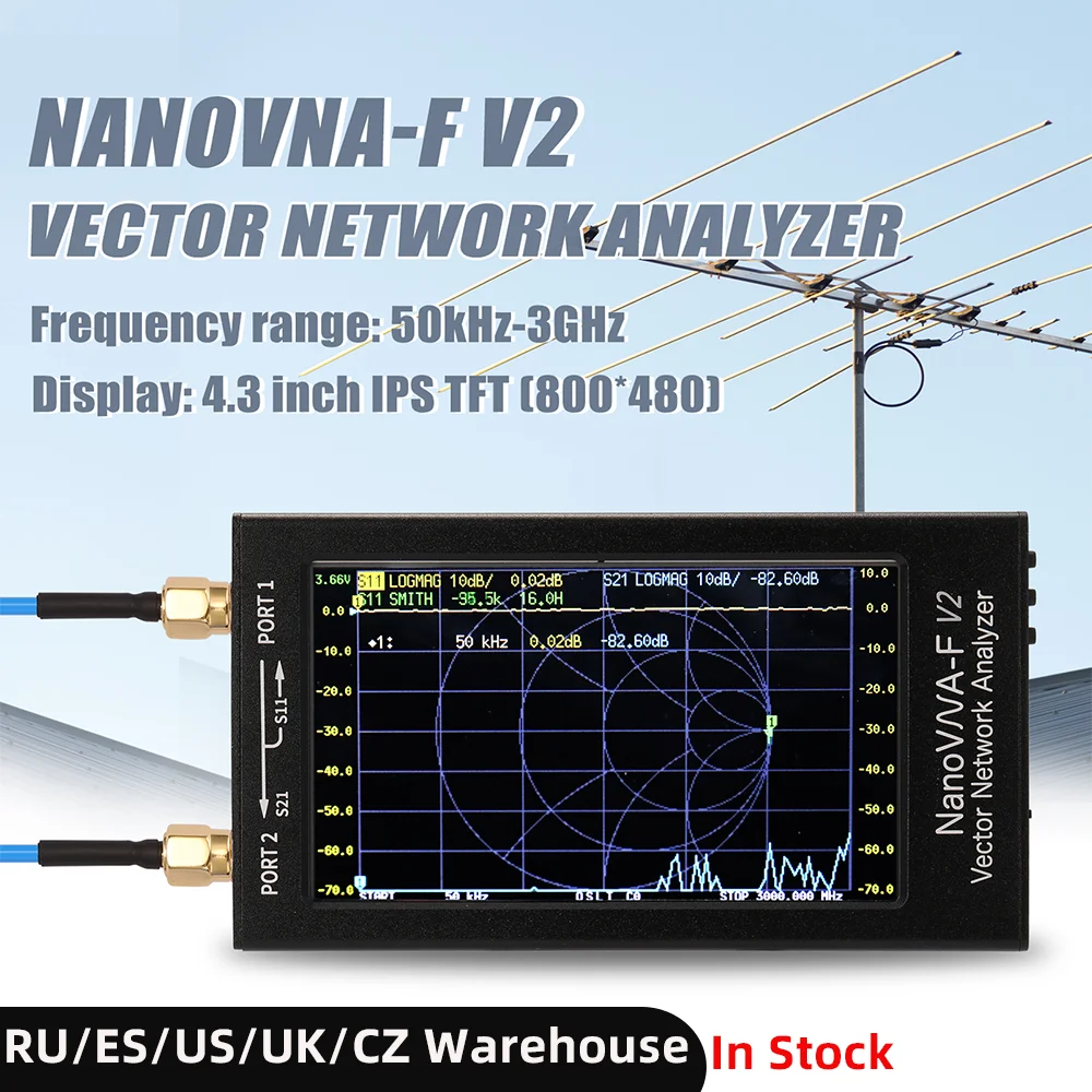 4.3" 50KHz-900MHz NanoVNA Vector Network Analyzer For HF VHF UHF Antenna New 