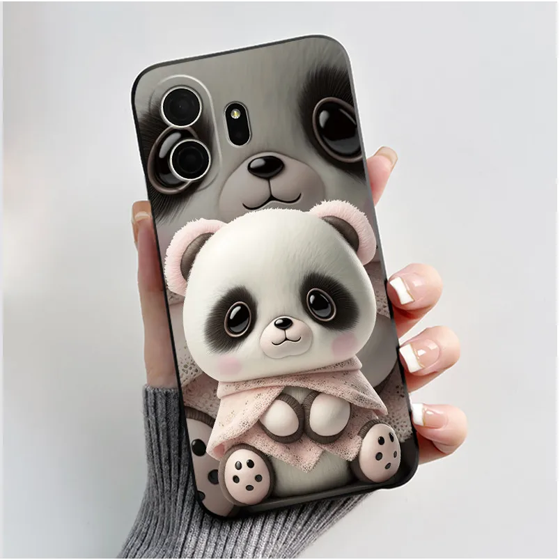 Black Silicone Shockproof Phone Case with Love Moon Pattern - Stylish and Protective Design