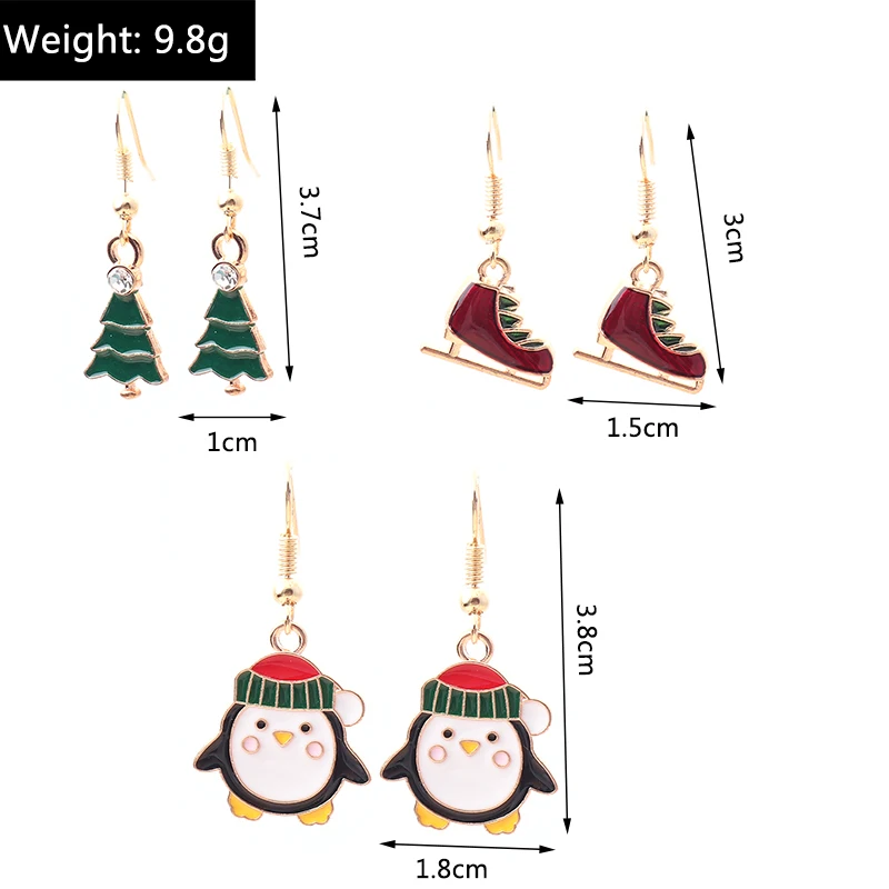 Leslie Hot Merry Christmas Ohrringe Weihnachtsmann Hirsch Baum Stern Glocke Schneemann Ohrringe Anhänger Frohes Neues Jahr Schmuck Geschenke – Detail 17