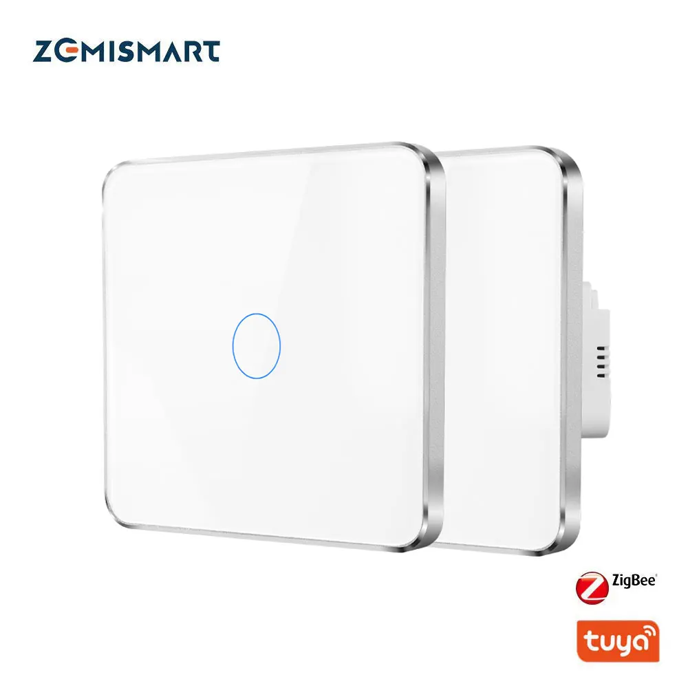 Zemismart-Joli Mural Tactile Tuya Zigbee, 2 Voies, Un Gang, Pas de Melon, Joli d'Éclairage, Smart Life, Alexa, Google Home, Commande Vocale