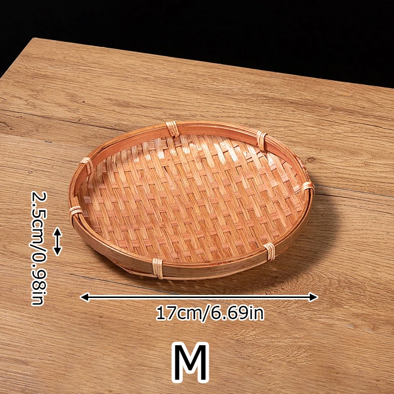 Bamboo Tray Drying Basket Food Pastry Serving Plate Storage Container