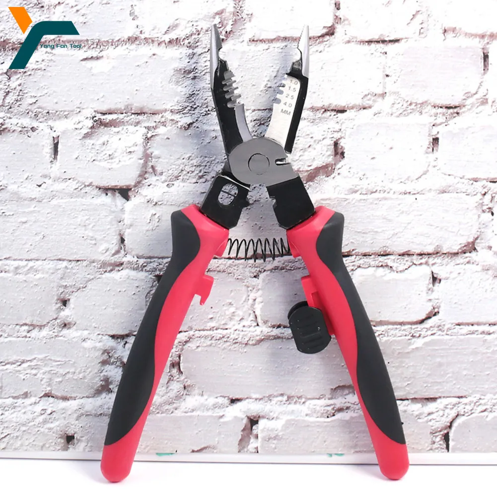 

6 In 1 Wire Stripper 9'' Electrician Plier Cable Wire Cutting Stripping Trimming Clamping Winding Debur Multi Repair Hand Tool