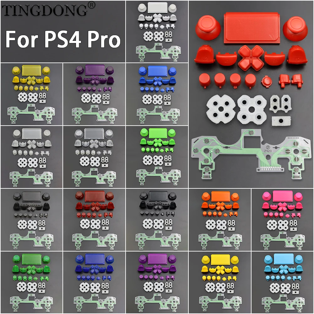 Enhanced Gamepad Repair Kit: Full Button Set with Conductive Film, Analog Thumb Caps, D-Pad, LR Trigger, and Conductive Rubber Pad