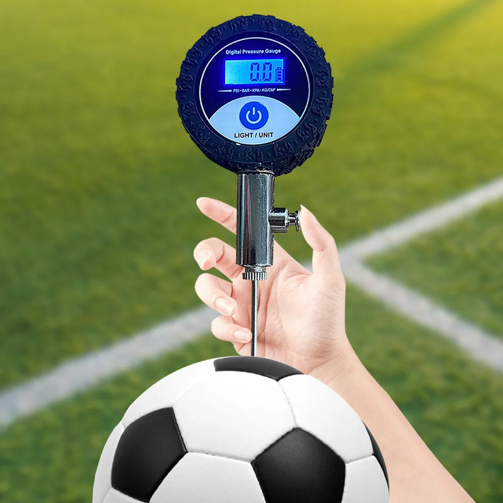 Digital Ball Barometers LED Display Ball Pressure Gauge Pressure Tester with Protective Cover for Volleyball Football Basketball