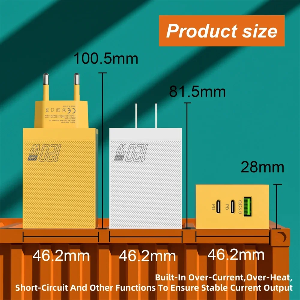 GaN Charger 120W USB Type C Fast Charging PD GaN Charger Mobile Phone Quick Charge Wall Adapter for Oneplus IPhone 16 Pro Xiaomi