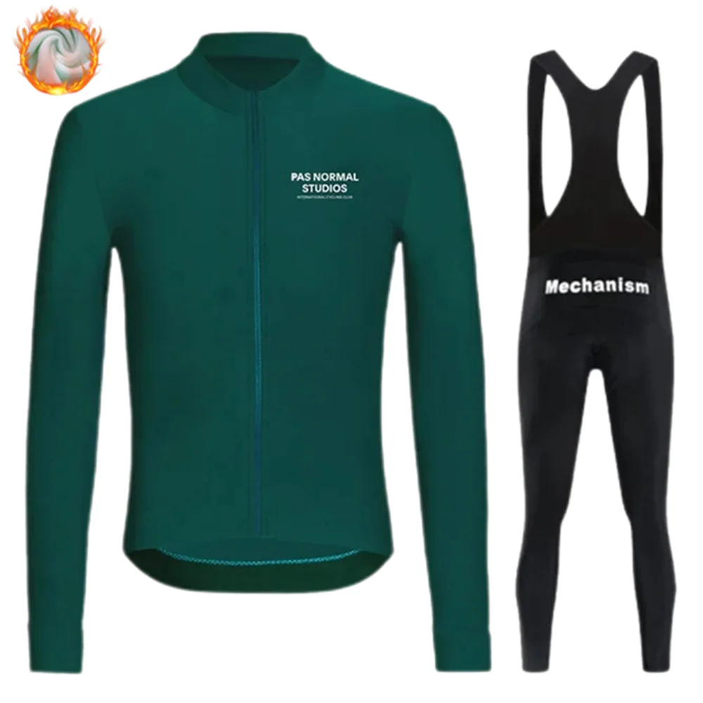 

New 2024 Pns Team Winter Cycling Clothes Long Sleeve Jersey Set Thermal Fleece MTB Bicycle Racing Clothing Men Bike Uniform Suit