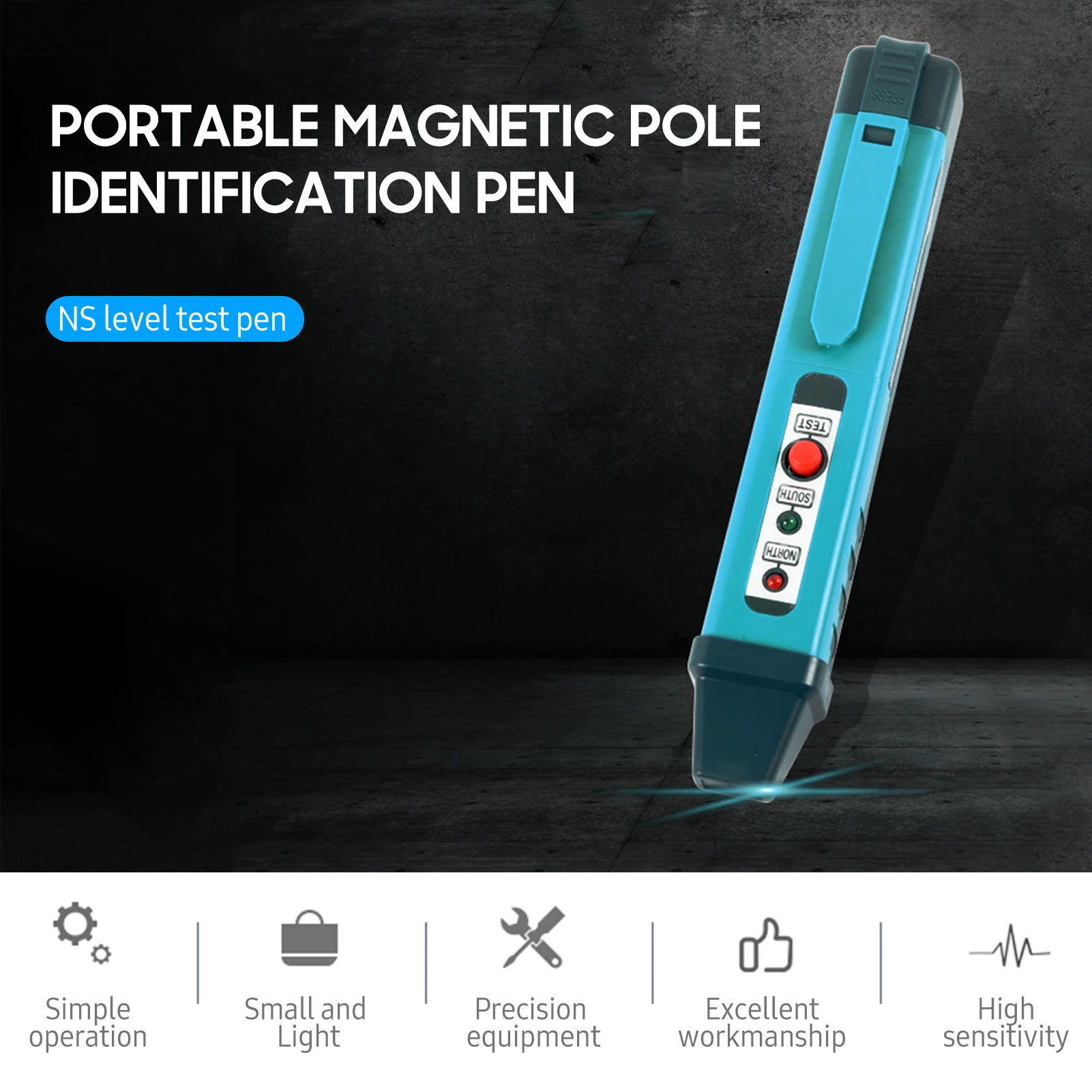 Magnetic Pole Pen Polarity Tester N/S Pole Identify Tool North and South Magnetic Pole Identifier Magnet Detector