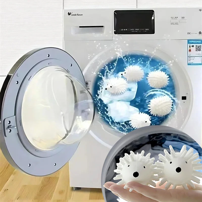 10PCSHousehold soft silicone hedgehog pvc magic anti-tangle stain removing laundry ball magic weapon washing care sticky hair dr