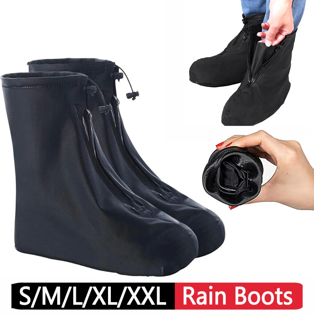 Reusable Rain Shoes Covers Slip-Resistant Walking Shoes Sneakers Protector Motorbike Cycling Bike Reusable Protection Accessorie